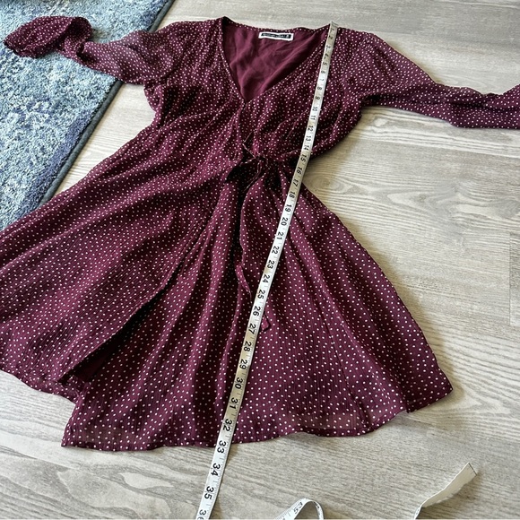 Abercrombie & Fitch Red Polka Dot Wrap Mini Dress Medium - Picture 11 of 12